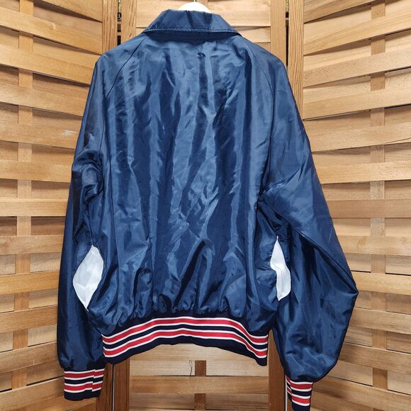 Vintage JBS Apparel 1/4 Zipper Pullover Navy Blue Nylon Cotton Men XL Windbreak - Picture 4 of 6